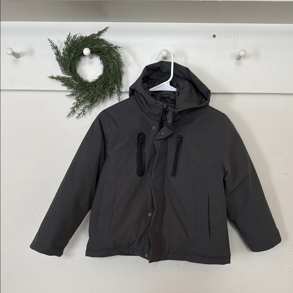 Zara Charcoal down Hooded Jacket